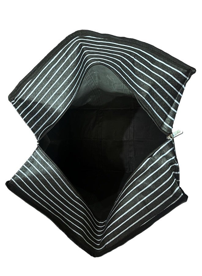 EVK Multipurpose Extra Large Bag With Handles And Zipper Moisture Proof Canvas Polyster Underbed Storage Bag For Clothes (55X 60X 30Cm) - Black, Rectangular (Pack Of 1) - Image 5